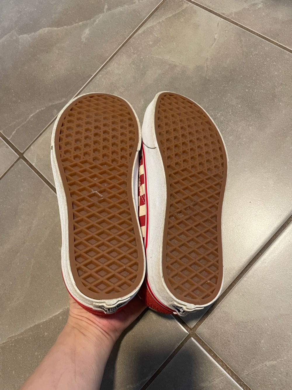 Vans Old Skool Red Checkerboard Sneakers - Picture 4 of 6